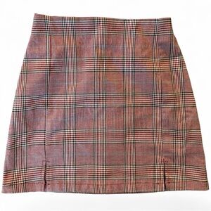 Brandy Melville Plaid Pencil Skirt in Red and Black